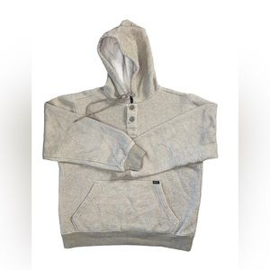 RVCA Hoodie Tan in color size small fleece lining EUC